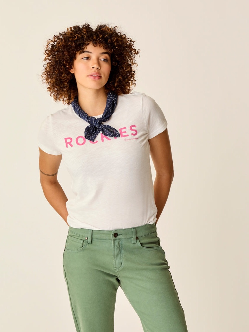 NEW Carve Designs Cassidy Graphic Tee Light Cilantro Rockies Organic Cotton S - Picture 8 of 9